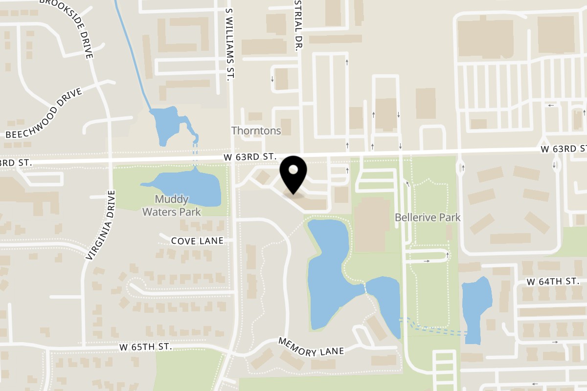 Map showing the location of Saffron Restaurant on 329 W 63rd St in Westmont